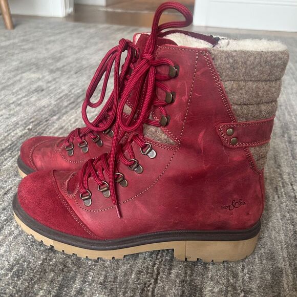 Bos & Co Angus Boots, Size 40 (US size 9), red seude - Picture 1 of 8